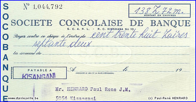 Chèque Socobanque