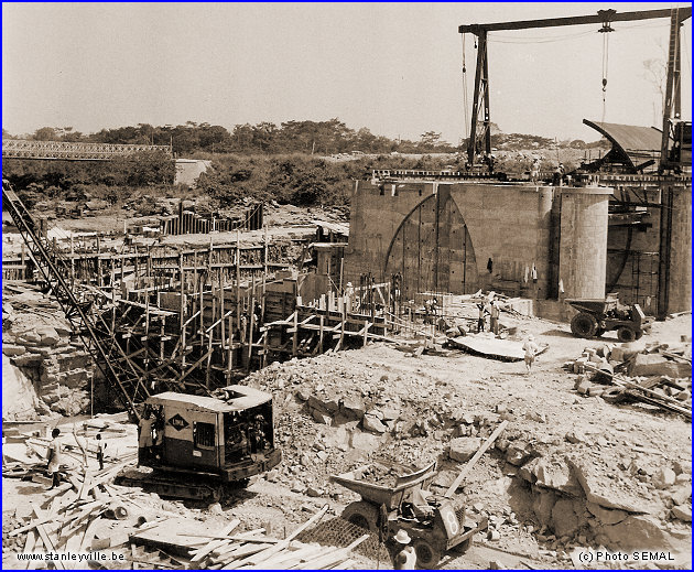 Construction du barrage de Stanleyville