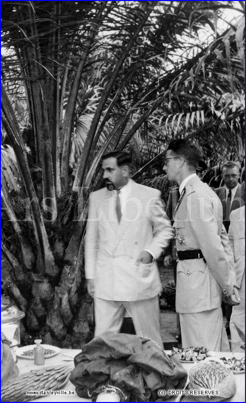 Le roi Baudouin en 1955 à Yangambi