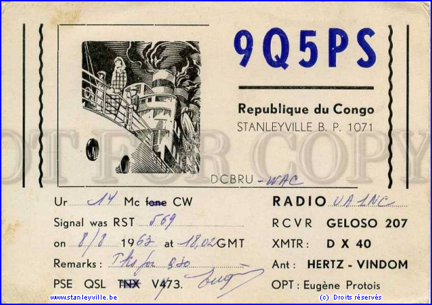 Carte radio amateur 9Q5PS