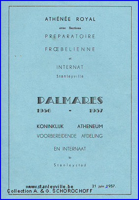 Palmarès Athénée Stanleyville juin 1957
