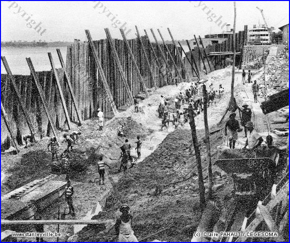 Construction du quai du port de Stanleyville